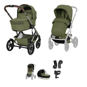 Cybex Prams & Pushchairs Cybex Talos S Lux & Fold Carrycot Accessory Bundle - Taupe/Moss Green (2026)