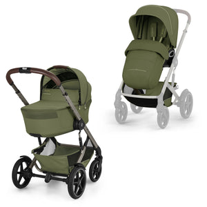 Cybex Prams & Pushchairs Cybex Talos S Lux with Fold Carrycot - Taupe/Moss Green (2026)