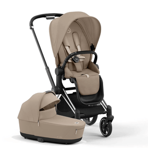 Cybex Pushchairs Chrome Black Cybex Priam Pushchair & Carrycot - Cozy Beige
