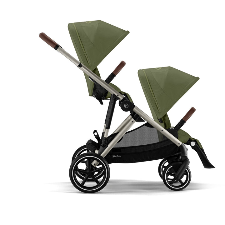 Cybex Pushchairs Cybex eGazelle S Double Pushchair - Taupe/Moss Green