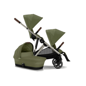 Cybex Pushchairs Cybex eGazelle S Double Pushchair - Taupe/Moss Green