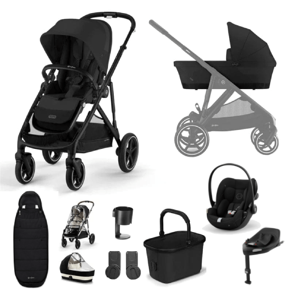 Cybex Pushchairs Cybex Gazelle S, Cloud G Travel System - Black / Moon Black