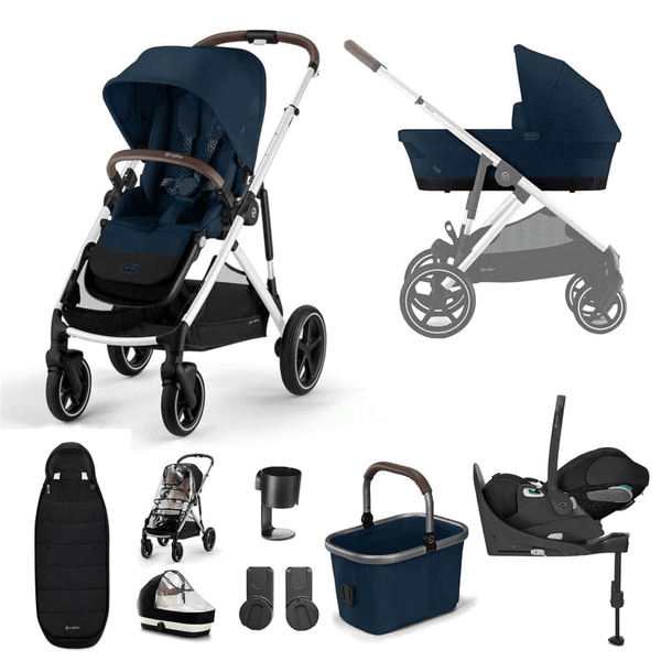 Cybex Pushchairs Cybex Gazelle S Luxury Bundle - Silver / Ocean Blue