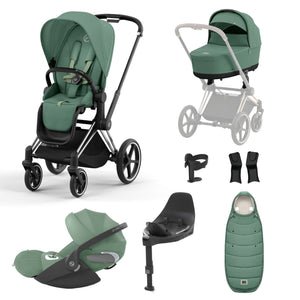 Cybex Travel Systems Chrome Black Cybex Priam Cloud T i-Size Bundles - Leaf Green (2023)