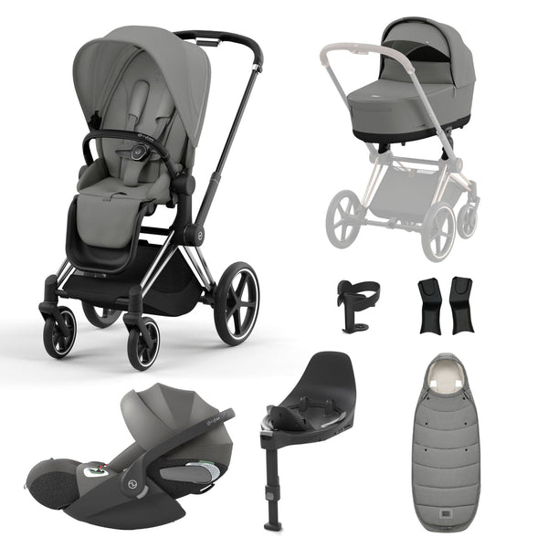 Cybex Travel Systems Chrome Black Cybex Priam Cloud T i-Size Bundles - Mirage Grey (2023)