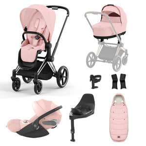 Cybex Travel Systems Chrome Black Cybex Priam Cloud T i-Size Bundles - Peach Pink (2023)