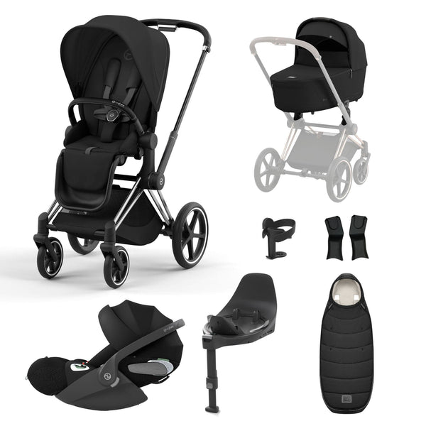 Cybex Travel Systems Chrome Black Cybex Priam Cloud T i-Size Bundles - Sepia Black (2023)