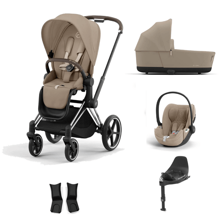 Cybex Travel Systems Chrome Brown Cybex Priam Cloud T i-Size Bundles - Cozy Beige