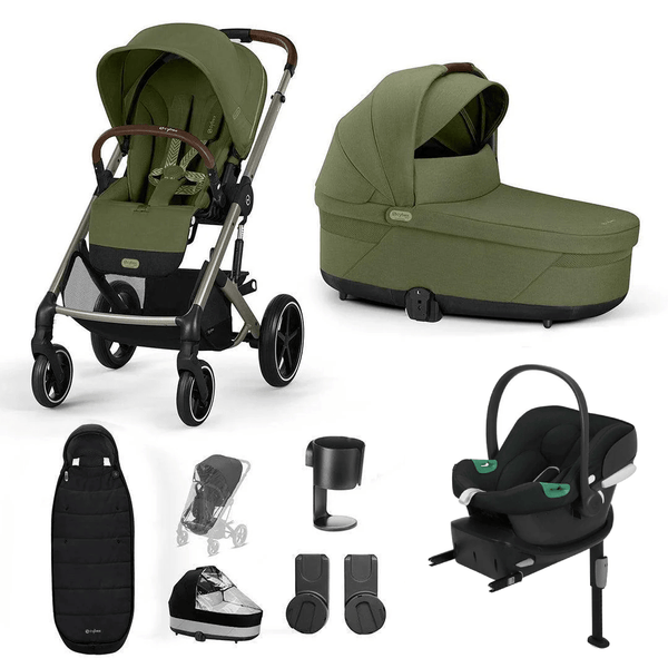 Cybex Travel Systems Cybex Balios S Lux Luxury Aton B2 Bundle - Taupe / Moss Green
