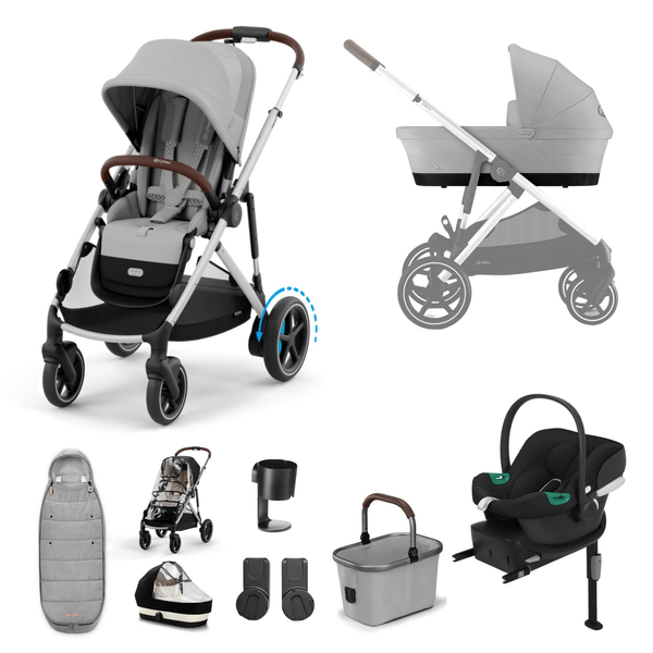 Cybex Travel Systems Cybex eGazelle S, Aton B2 Travel System - Silver/Stone Grey