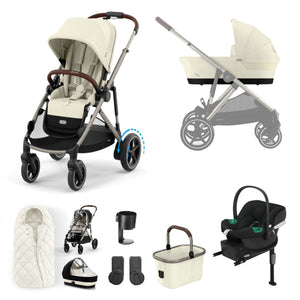 Cybex Travel Systems Cybex eGazelle S, Aton B2 Travel System - Taupe/Seashell Beige