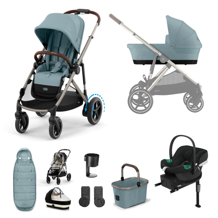 Cybex Travel Systems Cybex eGazelle S, Aton B2 Travel System - Taupe/Stormy Blue