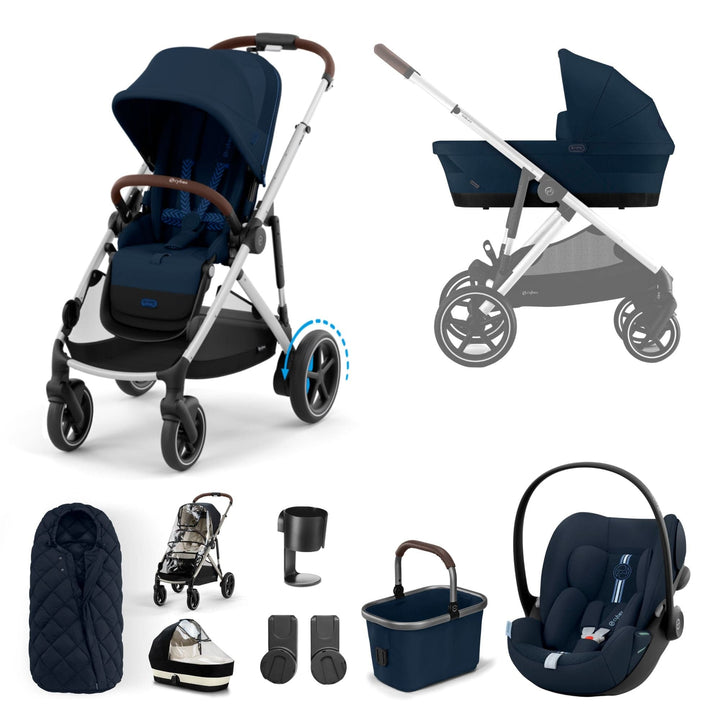 Cybex Travel Systems Cybex eGazelle S, Cloud G Travel System - Silver/Ocean Blue