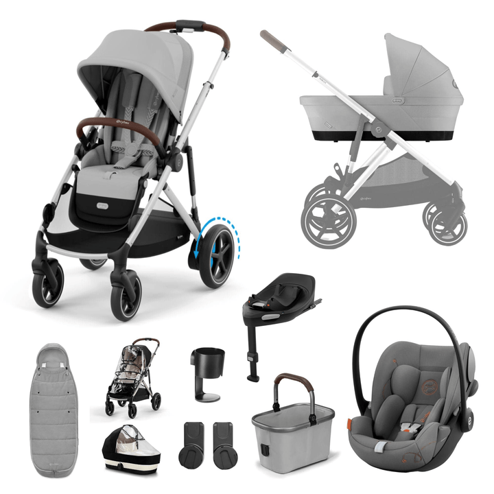 Cybex Travel Systems Cybex eGazelle S, Cloud G Travel System - Silver/Stone Grey