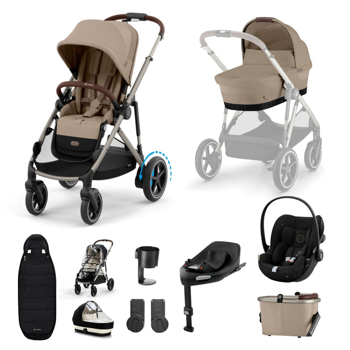 Cybex Travel Systems Cybex eGazelle S, Cloud G Travel System - Taupe/Almond Beige