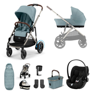 Cybex Travel Systems Cybex eGazelle S, Cloud G Travel System - Taupe/Stormy Blue