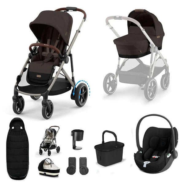 Cybex Travel Systems Cybex eGazelle S, Cloud T Travel System - Taupe / Chocolate Brown
