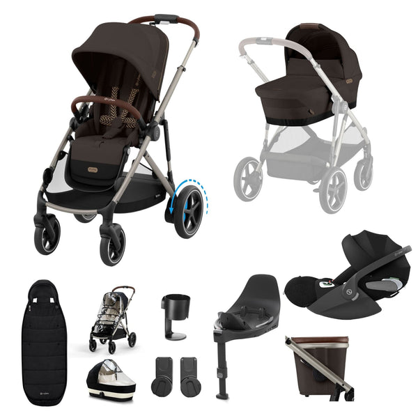 Cybex Travel Systems Cybex eGazelle S, Cloud T Travel System - Taupe / Chocolate Brown