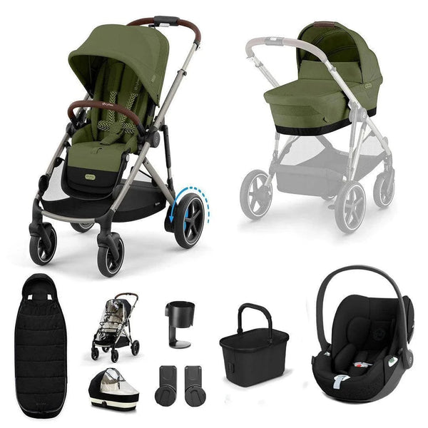 Cybex Travel Systems Cybex eGazelle S, Cloud T Travel System - Taupe / Moss Green