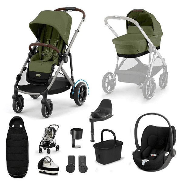 Cybex Travel Systems Cybex eGazelle S, Cloud T Travel System - Taupe / Moss Green