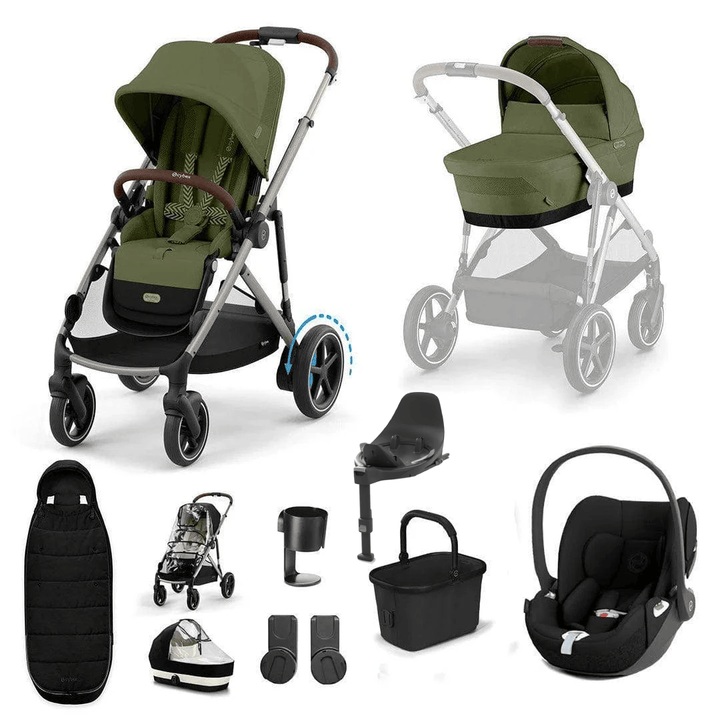 Cybex Travel Systems Cybex eGazelle S, Cloud T Travel System - Taupe / Moss Green