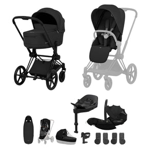 Cybex Travel Systems Cybex PRIAM (Cloud S) Birth & Beyond Travel System - Comfort Collection, Matt Black/Sepia Black