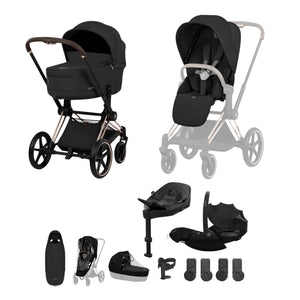 Cybex Travel Systems Cybex PRIAM (Cloud S) Birth & Beyond Travel System - Comfort Collection, Rose Gold/Sepia Black