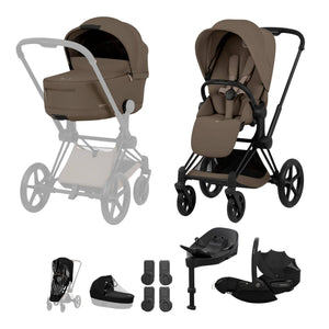 Cybex Travel Systems Cybex PRIAM (Cloud S) Travel System - Comfort Collection, Matt Black/Coconut Brown
