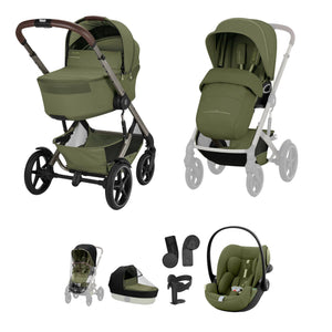 Cybex Travel Systems Moss Green Cybex Talos S Lux (Cloud G3 Plus) Travel System - Taupe/Moss Green (2026)