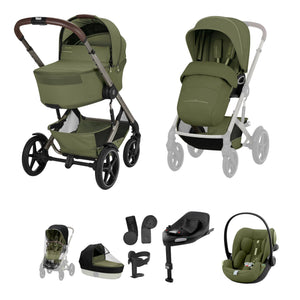 Cybex Travel Systems Moss Green Cybex Talos S Lux (Cloud G3 Plus) Ultimate Travel System - Taupe/Moss Green (2026)