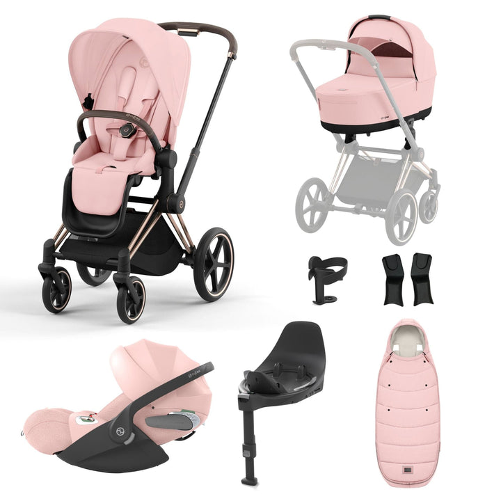 Cybex Travel Systems Rose Gold Cybex Priam Cloud T i-Size Bundles - Peach Pink (2023)