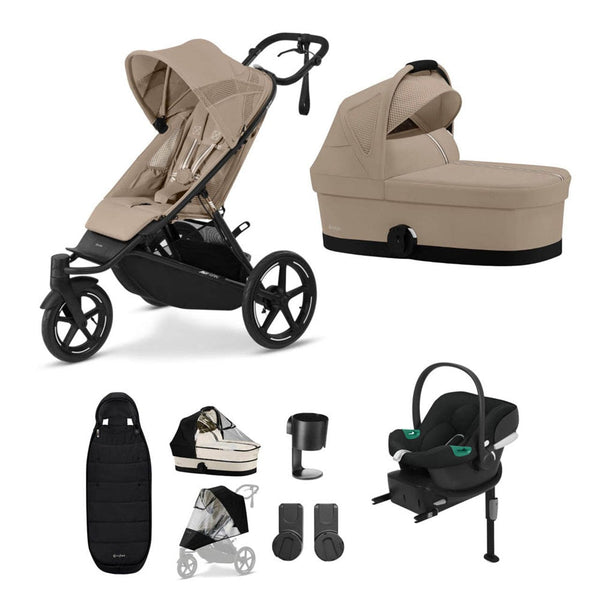 Cybex Wheels Cybex AVI Spin, Aton B2 Travel System - Almond Beige