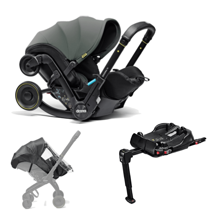 Doona Car Seat Doona X Infant Car Seat Essential Bundle - Slate Green