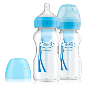 Dr Brown's Home Equipment Dr Brown’s Options+ Anti-Colic Bottle (270ml, Twin Pack) - Blue