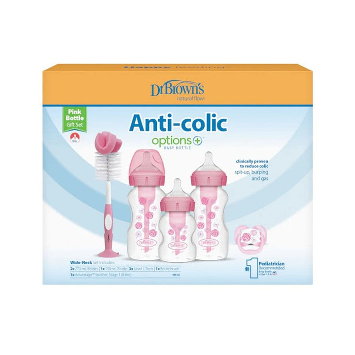 Dr Brown's Home Equipment Dr Brown’s Options+ Anti-Colic Gift Set - Pink