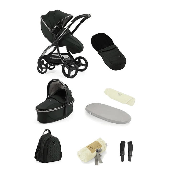 Egg Pushchairs Egg 3 Shnuggle 9-Piece Bundle - Black Olive