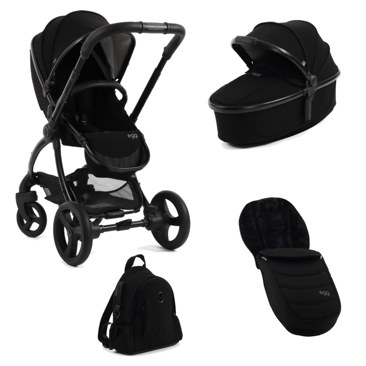 Egg Pushchairs Egg 3 Stroller Essential Bundle - Black Edition (EXCLUSIVE)