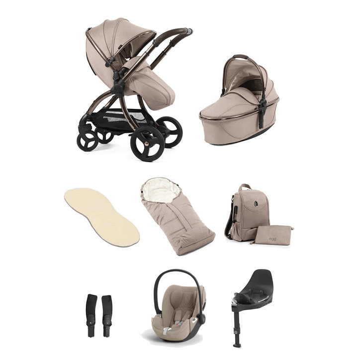 Egg Travel Systems Egg 3 Luxury Cloud T i-Size Travel System - Houndstooth Almond / Cozy Beige