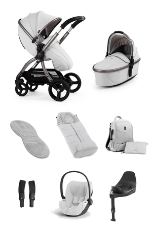 Egg Travel Systems Egg 3 Luxury Cloud T i-Size Travel System - Houndstooth Silver/Platinum White