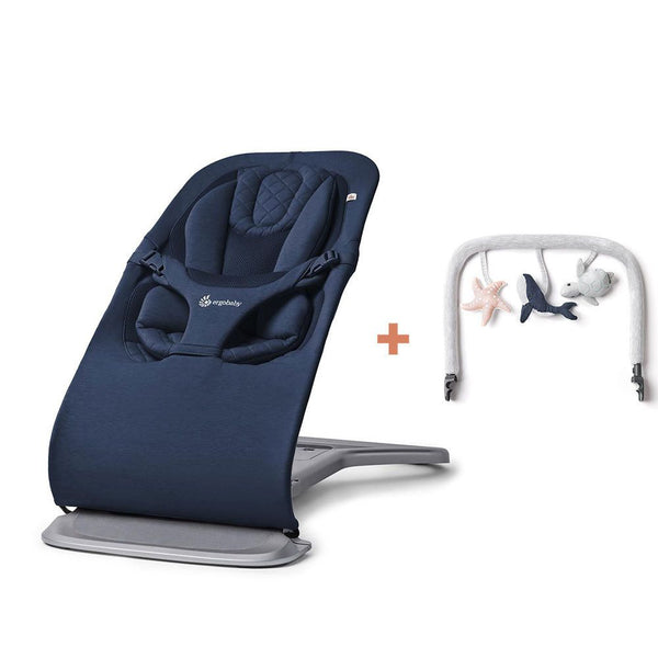 Ergobaby Baby Bouncers & Rockers Ergobaby Evolve Bouncer with Toy Bar - Midnight Blue