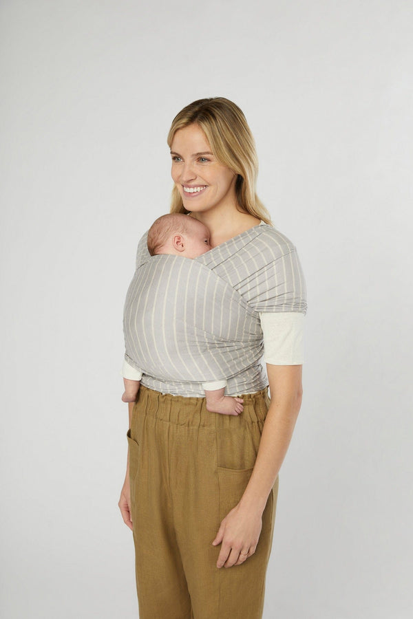 Ergobaby Baby Carriers Ergobaby Aura Soft Knit Baby Wrap - Grey Stripes