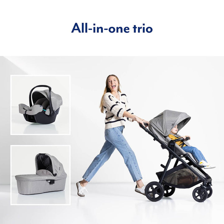 Graco Travel Systems Graco Near2me DLX TRIO With Raincover & Snuglite i-Size R129 Infant Car Seat - Ash