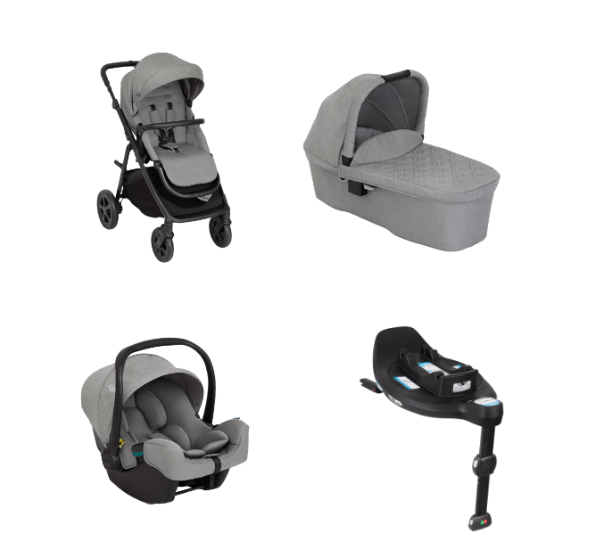 Graco Travel Systems Graco Near2Me DLX Trio with Snuglite i-Size R129 Infant Car Seat & Snugturn i-Size R129 Rotating Isofix Base