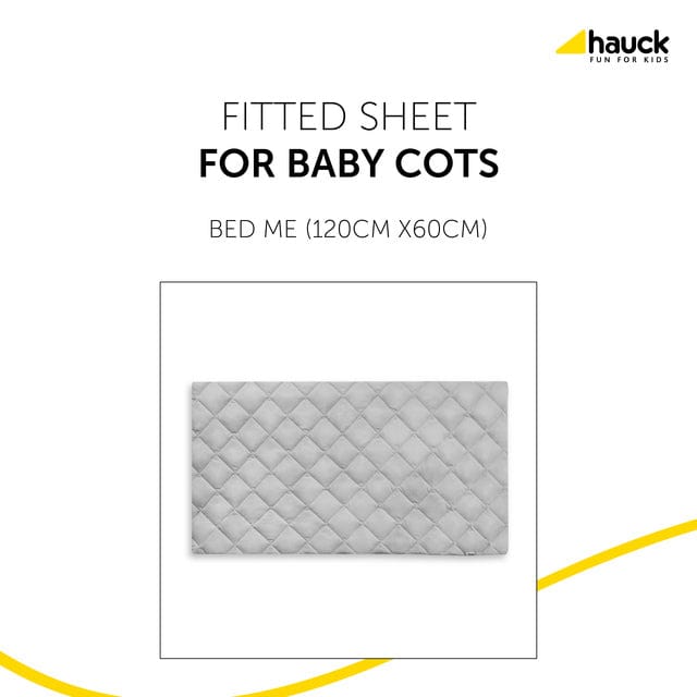 Hauck BEDDING Hauck Bed Me Travel Cot Fitted Sheet - Beige 120x60cm