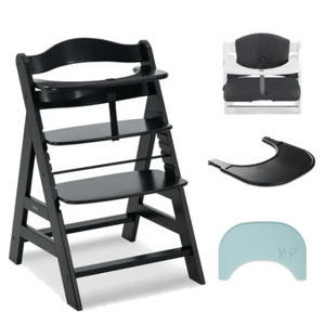 Hauck Nursing & Feeding Hauck Alpha+ Wooden Highchair Bundle - Black