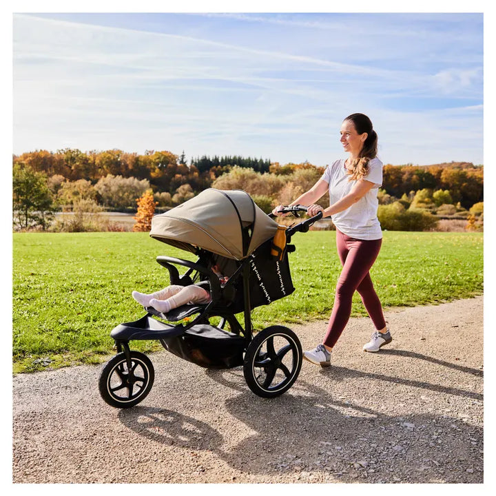 Hauck Runner 3 Pushchair Olive | 3-Wheel All-Terrain Stroller