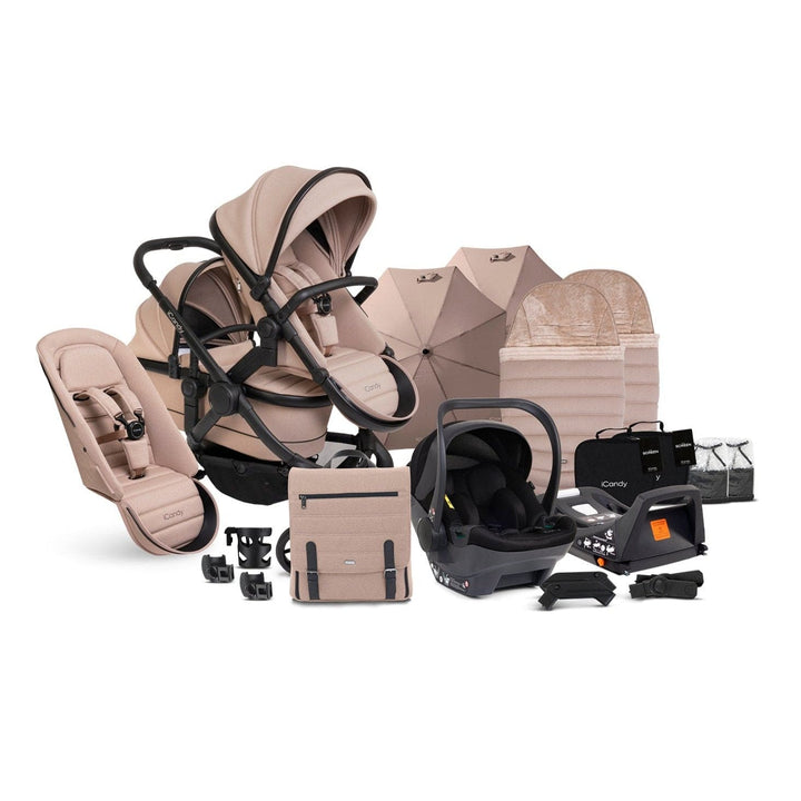 iCandy double pushchairs iCandy Peach 7 Double Travel System (Cocoon) Bundle - Cookie