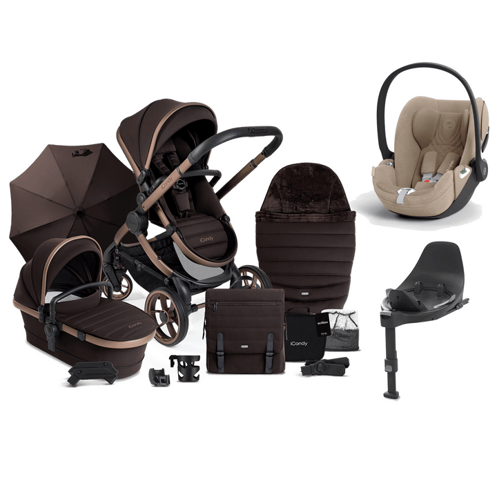 iCandy iCandy Peach 7 Cybex Cloud T Complete Travel System Bundle - Pecan/Cozy Beige