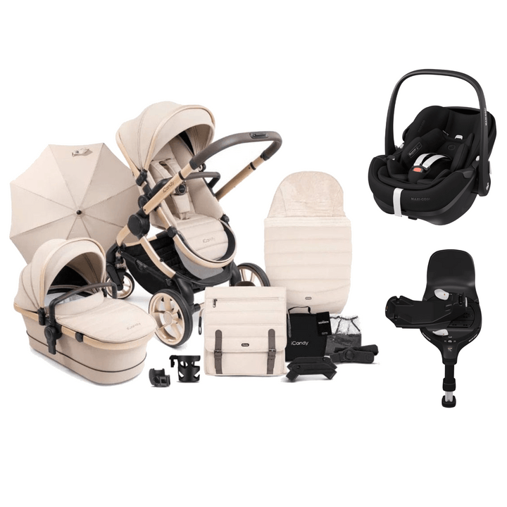 iCandy Travel Systems iCandy Peach 7 Cybex Pebble 360 PRO Complete Travel System Bundle - Biscotti