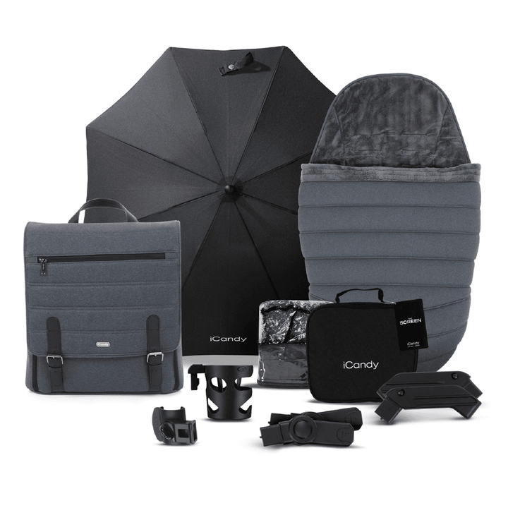 iCandy Travel Systems iCandy Peach 7, Pebble 360 PRO Complete Travel System Bundle - Dark Grey